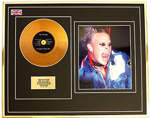 Everythingcollectible The PRODIGY/Mini Metall Gold DISC & Foto Display/Limitierte Edition/COA/Invaders Must DIE von Everythingcollectible