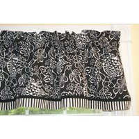 Schwarz-Weißer Volant Mit Blumenmuster, Pkl Studio, 17 X 54 Vorhanggewicht, Vorhang, Fensterbehandlung, Ankleidevorhänge, Heimdekoration von Everythinginvalance