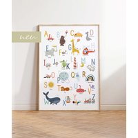 Alphabet-Poster Mit Süßen Motiven | Abc-Poster Fürs Kinderzimmer Lernposter in Din B2 Und A4 - Auch Toll Als Geschenk von EverywhenShop