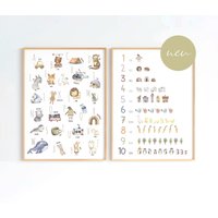 Set Alphabet - Und Zahlen-Poster Im Boho Stil | Abc Nummern-Bild Fürs Kinderzimmer Lernposter in Din A4 B2 Toll Als Geschenk Set Alphabet - Und Zahlen-Poster Im Boho Stil | Abc Nummern-Bild Fürs Kinderzimmer Lernposter in Din A4 B2 Toll Als Geschenk von EverywhenShop