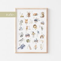 Süßes Alphabet-Poster Im Boho Stil | Abc-Bild Fürs Kinderzimmer Lernposter in Din A4 Und B2 Auch Toll Als Geschenk Süßes Alphabet-Poster Im Boho Stil | Abc-Bild Fürs Kinderzimmer Lernposter in Din A4 Und B2 Auch Toll Als Geschenk von EverywhenShop