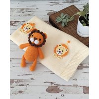 Löwe Babydecke, Babydecke, Handgemachte Decke, Decke Für Kinder, Strickdecke, Löwe Handgefertigte Decke von EvesKnitsBoutique