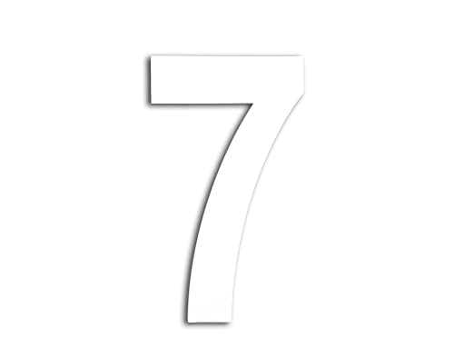 EVI | Weiß lackiertes Edelstahlgehäuse Aufkleber Nummer | n. 7 | 160x95mm | Für Wände, Fassaden, Portale oder Türen | Für außen und innen | Mod. 0660160-7 von EVI Herrajes