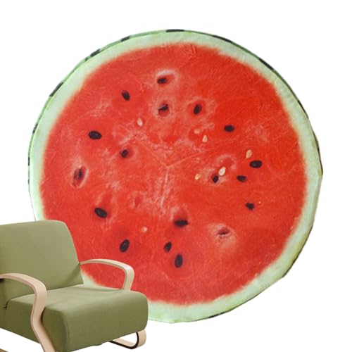 EviKoo Atmungsaktives Obstkissen, runde 3D-Wassermelonenkissen, Zitronen-Wassermelonen-Sitzkissen, Sitzkissen für Zuhause, Klassenzimmer, Sofa von EviKoo