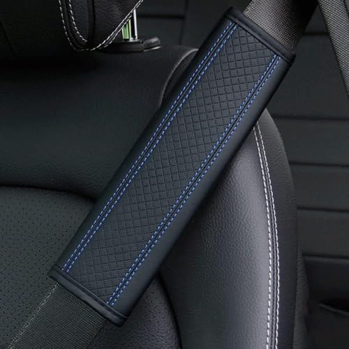 EviKoo Auto-Sicherheitsgurt-Abdeckung, kompatibel mit Seat FR Cupra Ibiza Leon Alhambra, Sicherheitsgurt-Polster-Abdeckung, 2 Packungen,A-Black Blue von EviKoo