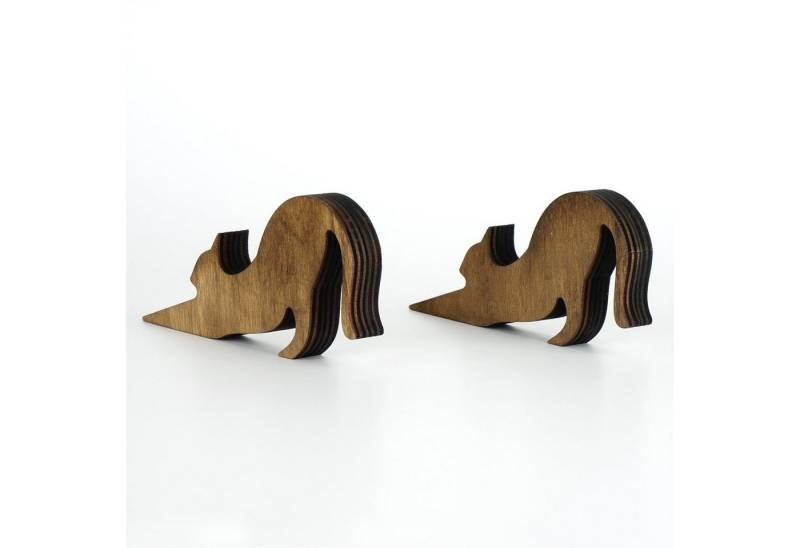 Evila Originals Türstopper 100% WOODEN, 16 x 2 x 8 cm (2 Pieces) L1293 von Evila Originals