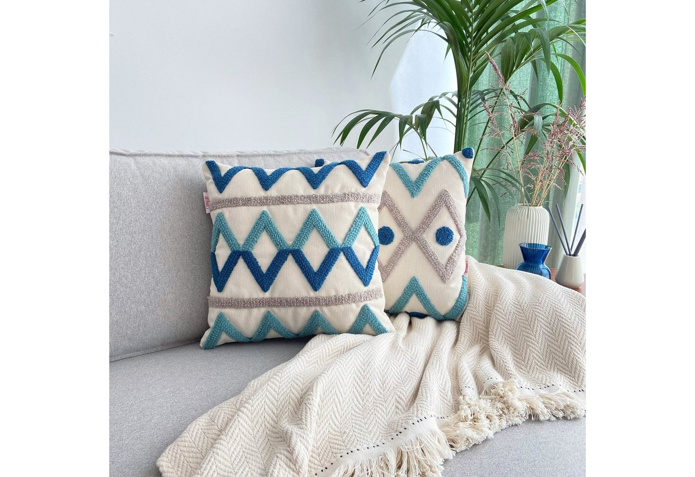Evila Originals Kopfkissen JYN1156, Türkis,Stoff: 20% Leinen / 80% PES Evila Originals Kopfkissen JYN1156, Türkis,Stoff: 20% Leinen / 80% PES von Evila Originals