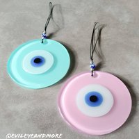 Nazarboncuk, Amulett, Glas Blaues Auge, Mati, Wanddeko, Wandbehang, Mataki, Ojosturcos, Kinderzimmer Einrichtung, #48, #49 von Evileyeandmore