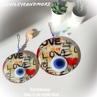 Nazarperle, Amulett, Nazarboncuk, Wandbehang, Wanddeko, Nazar, Mataki, Ojosturcos, Ojitosturcos, Geschenkideen, #40, #41 von Evileyeandmore