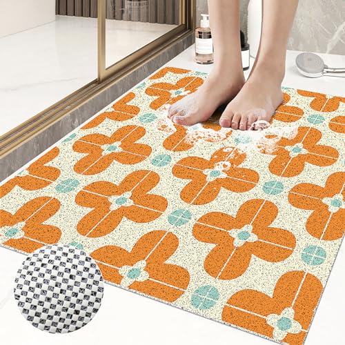 Duschvorleger rutschfest 100x100 cm Duscheinlage rutschfest Duschmatte mit Fliesenmuster Weich Komfort PVC Antirutschmatte dusche mit Ablauflöchern,Hohe Wasserdurchlässigkeit,für Nassbereiche von Evimstil