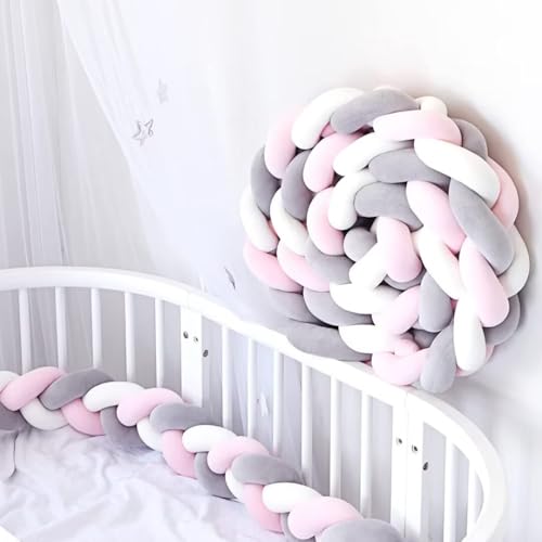 Evimstil Bettschlange Geflochten, Handgefertigt Plüschkissen Knoten Bettgitter Rausfallschutz Kinder Bett, Kissen Bettgitterbezug Seitenschutz, Passend für Kinderbetten Elternbetten,2M Evimstil Bettschlange Geflochten, Handgefertigt Plüschkissen Knoten Bettgitter Rausfallschutz Kinder Bett, Kissen Bettgitterbezug Seitenschutz, Passend für Kinderbetten Elternbetten,2M von Evimstil