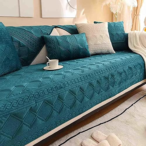 Evimstil Couch Bezug Sofaschoner Sofabezug L Form rutschfeste Sofaschoner Sofaschutz Hund Wasserdicht Dekor Perim Sofa Deckencouch Bezug u Form,Blau-110x210cm von Evimstil