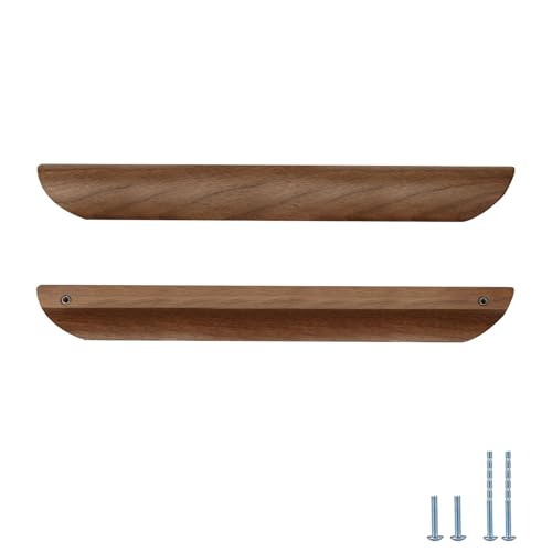 Evionlin 2 Stück Walnussholz schräg Winkel 36,5 cm Holz Windschutz Schrank Türgriff Holz Antik Stil Lange Walnuss Schrank Schublade Türgriff von Evionlin