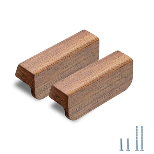 Evionlin 2 Stück Walnussholz schräg Winkel 7 cm Holz Windschutz Schrank Türgriff Holz Antik Stil Lange Walnuss Schrank Schublade Türgriff von Evionlin