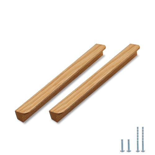 Evionlin 4 Stück Eichenholz quadratischer Winkel 20,8 cm Holz Windschutz Schranktürgriff Holz Antik Stil Lange Walnuss Schrank Schublade Türgriff von Evionlin