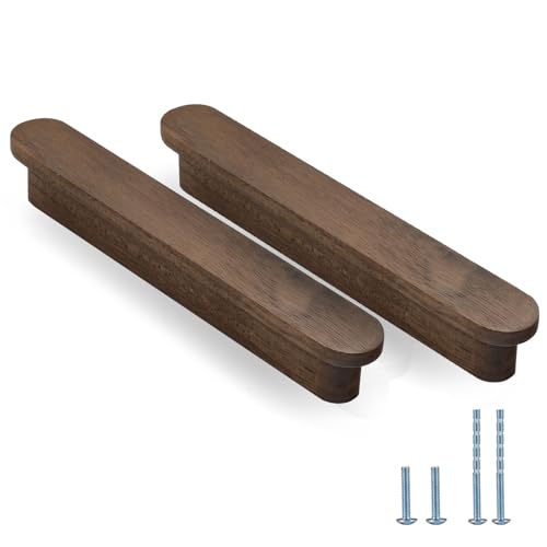 Evionlin Küchengriffe aus Walnussholz, 9,5 cm, Möbel, Kommode, Kleiderschrank, Schublade, 2 Stück von Evionlin
