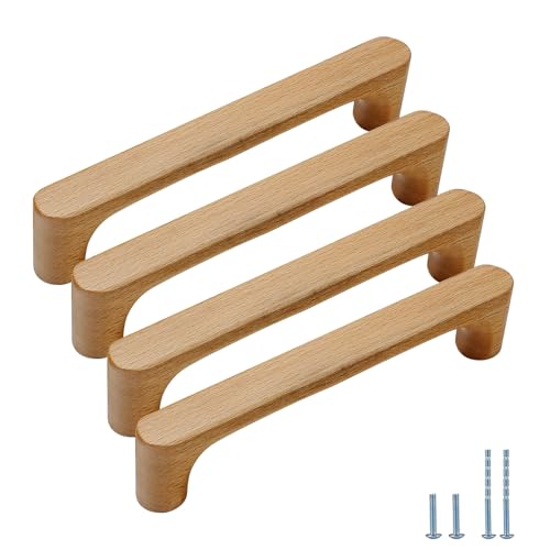 Evionlin Schubladengriffe aus Holz, rund, 16 cm, Eiche, 8 Stück von Evionlin