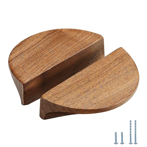 Evionlin Schubladengriffe aus Walnussholz, rund, Holzmaserung, 11,9 cm, 2 Paar von Evionlin