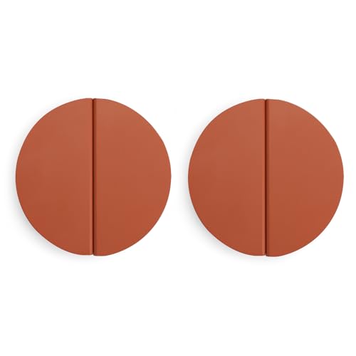 Evionlin Schubladengriffe, halbmondförmig, halbrunde Griffe mit Schrauben, für Küchenschrank, Schlafzimmer, Möbeltür, Orange, 4 Stück (2 Paar) von Evionlin