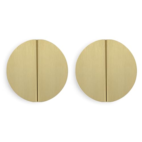 Evionlin Schubladengriffe aus gebürstetem Messing, halbrunde Griffe mit Schrauben, für Küchenschrank, Schlafzimmer, Möbeltür, 4 Stück (2 Paar), goldfarben, 6,4 cm von Evionlin