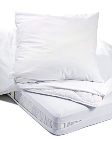 Allergiker Milben Bettwäsche Matratzenbezug, rundum 100 x 200 cm, Encasing Milbenkotdicht Höhe 12 cm, Milbenschutz für Hausstauballergiker von Evo-Pro-Tech
