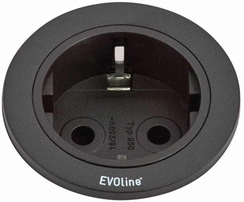 Evoline Steckdose One Einzelsteckdose Ring schwarz, 7053180 von Evoline