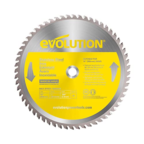 Evolution Power Tools Sägeblatt 355mm Edelstahlschneidklinge, für Kreissäge und Kappsäge | TCT Metallkreissägeblatt / Metallsägeblatt / Zaagblad zum Schneiden von Metall, Edelstahl | S355TCT-90CS von Evolution