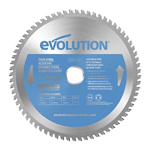 Evolution Power Tools T210TCT-68CS cirkelzaagblad (TCT-zaagblad) voor het zagen van dun staal - metaalzaagblad met uiteinde van carbide, 210 mm von Evolution Power Tools
