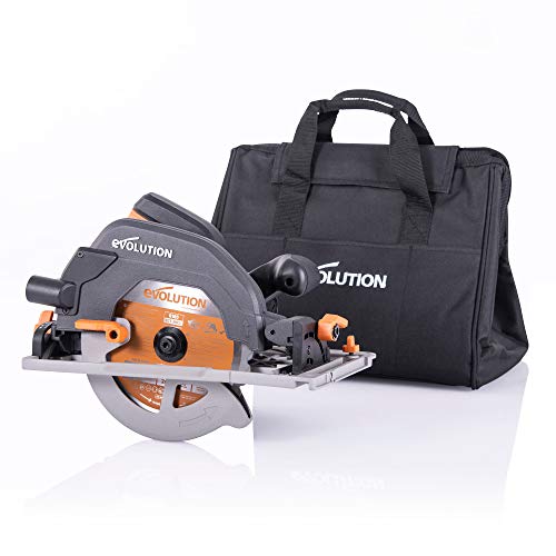 Evolution Handkreissäge R185CCSX+ Kreissäge Tauchsäge 1600W Inkl. Ø 185 mm HM-Sägeblatt Multi-Material-Schneiden Holz, Aluminium, Stahl, Kunststoff | Schienenkompatibel | Plus-Paket mit Tragetasche von Evolution Power Tools