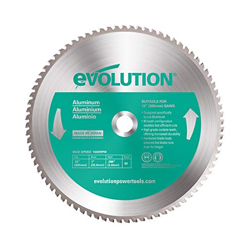 Evolution Power Tools 12BLADEAL Aluminium-Sägeblatt, 30,5 cm x 80 Zähne, Grün von Evolution Power Tools
