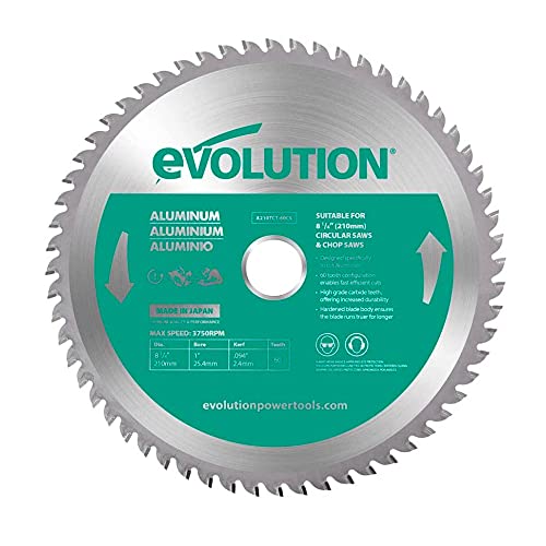 Evolution A210TCT-60CS - 210 mm Sägeblatt zum Schneiden von Aluminium - Metall-Sägeblatt mit Hartmetallbestückung erzeugt praktisch keine Hitze, Grate oder Funken Evolution A210TCT-60CS - 210 mm Sägeblatt zum Schneiden von Aluminium - Metall-Sägeblatt mit Hartmetallbestückung erzeugt praktisch keine Hitze, Grate oder Funken von Evolution