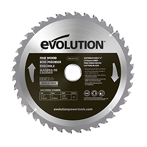 Evolution FW210TCT-40 - 210 mm feines Holzsägeblatt - Hartmetallbestücktes Sägeblatt mit 40 Zähnen liefert die glattesten und schnellsten Schnitte in Platten, Sperrholz und Hartholz Evolution FW210TCT-40 - 210 mm feines Holzsägeblatt - Hartmetallbestücktes Sägeblatt mit 40 Zähnen liefert die glattesten und schnellsten Schnitte in Platten, Sperrholz und Hartholz von Evolution