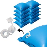 10 Poolkissen Luftkissen für Winter Abdeckung Luftpolster Pool mit Ösen - Set - blau von Evolution