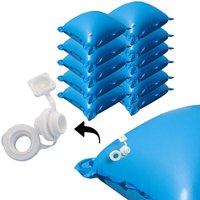 11 Poolkissen Luftkissen für Winter Abdeckung Luftpolster Pool mit Ösen - Set - blau von Evolution