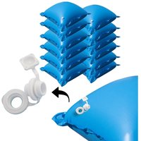 15 Poolkissen Luftkissen für Winter Abdeckung Luftpolster Pool mit Ösen - Set - blau von Evolution