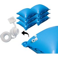 6 Poolkissen Luftkissen für Winter Abdeckung Luftpolster Pool mit Ösen - Set - blau von Evolution