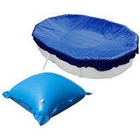 Abdeckplane mit 20 Luftkissen set Oval 700x420cm Blau Übermaß Pool Überwinterung von Evolution