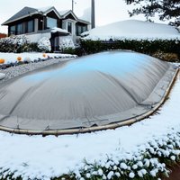 Aufblasbare Poolabdeckung Oval 525x320 cm Grau Überwinterung Luft Kissen Pool von Evolution
