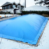 Aufblasbare Poolabdeckung Rechteck 500x300 cm Blau Überwinterung Luft Kissen von HAPPY POOL