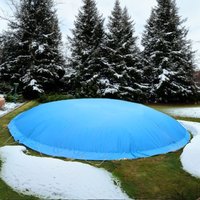 Aufblasbare Poolabdeckung Rund 400 cm Blau Überwinterung Luft Kissen Pool - blau von Evolution