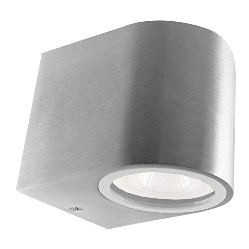 Evolution 4W Downlight LED Außenleuchte | Wandleuchte Aluminium New York 1-fach | IP54 inkl. Leuchtmittel | Wandlampe in Warmweiß für Innen und Außen von Evolution