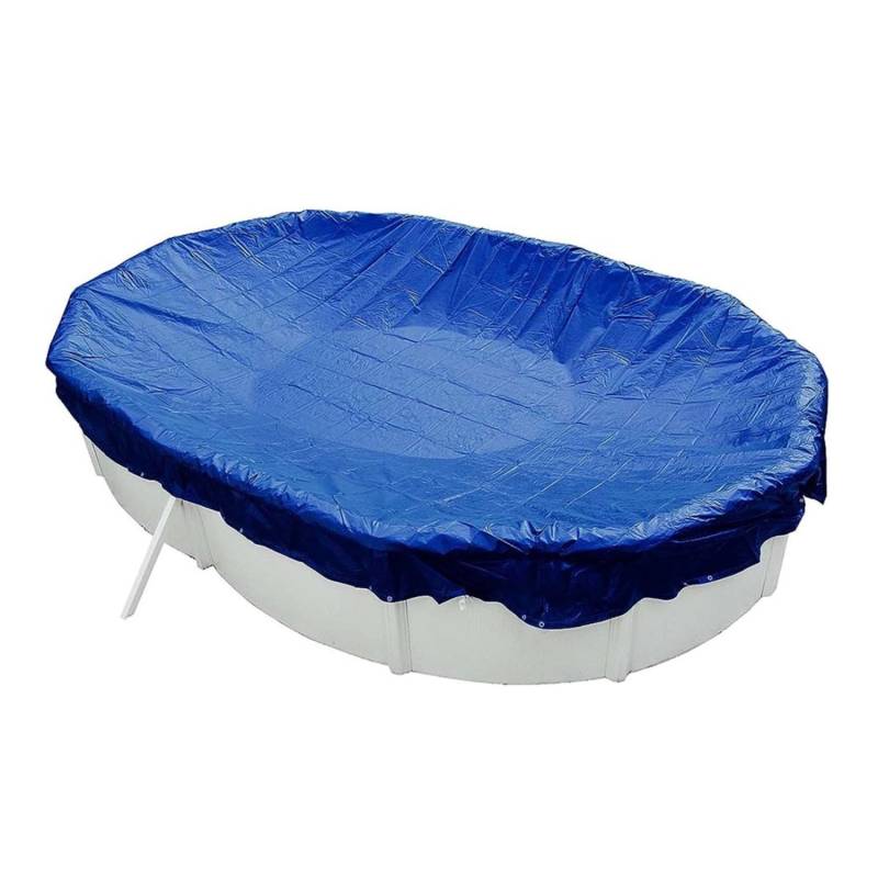 Evolution Abdeckplane Oval 800x400cm Blau mit Übermaß Sommer Winter Pool Schwimmbad von Evolution