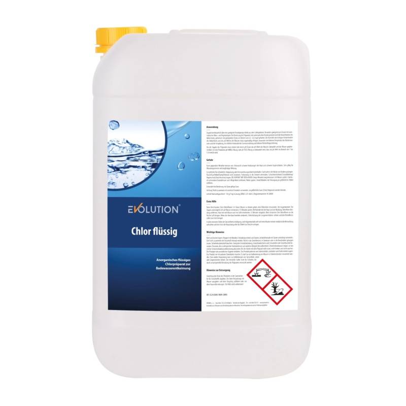 Evolution Chlor Flüssig 25 kg Desinfektion Für Dosieranlagen Schwimmbad Pool von Evolution