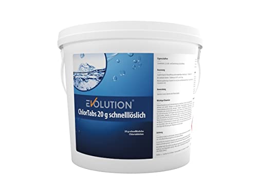 EVOLUTION ChlorTabs 5 kg schnelllösliche 20 g Tabletten Desinfektion Schwimmbad von EVOLUTION