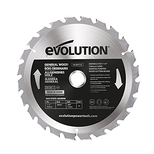 Evolution GW185TCT-24 – 185-mm-Holzsägeblatt – Hartmetallbestückte 30-Zahn-Konfiguration ermöglicht schnelle, effiziente Schnitte Evolution GW185TCT-24 – 185-mm-Holzsägeblatt – Hartmetallbestückte 30-Zahn-Konfiguration ermöglicht schnelle, effiziente Schnitte von Evolution Power Tools