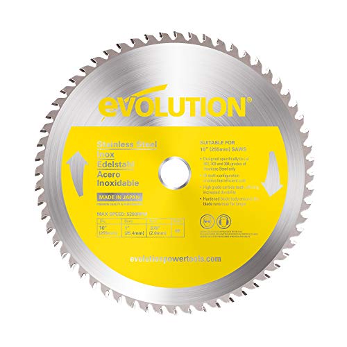 Evolution Power Tools 10BLADESSN Sägeblatt aus Edelstahl, 25,4 x 66 Zähne, Gelb von Evolution