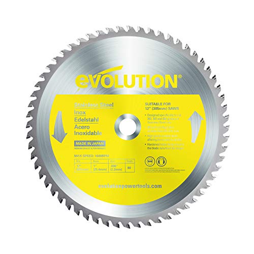 Evolution Power Tools 12BLADESS Edelstahl-Sägeblatt, 30,5 cm x 80 Zähne, Gelb von Evolution