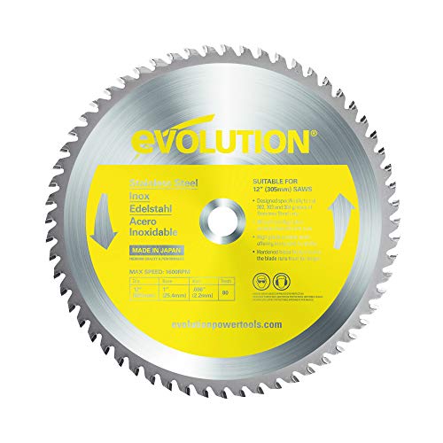 Evolution Power Tools 12BLADESS Edelstahl-Sägeblatt, 30,5 cm x 80 Zähne, Gelb von Evolution Power Tools