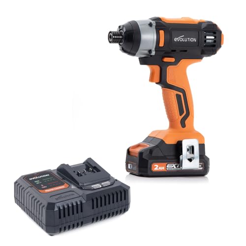 Evolution Power Tools R180IDR-Li Akku-Schlagschrauber Kabellos 18 V Li-Ion EXT, Stufenlose Drehzahlregelung, mit Ladegerät und 2 Ah-Akku im Lieferumfang inbegriffen von Evolution