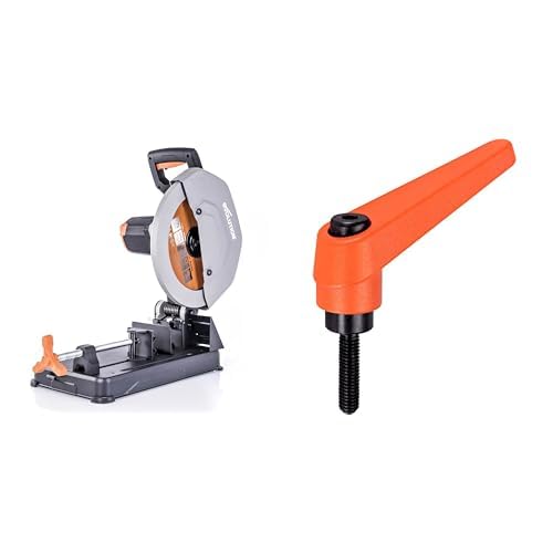 Evolution Power Tools - R355CPS & HALDER 24400.0441 Verstellbare Klemmhebel, Orange, d1=22 mm / d2=M10 / l1=20 mm von Evolution Power Tools